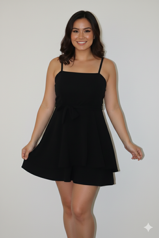 Vestido Mini Midnight Flare con Lazo Lateral